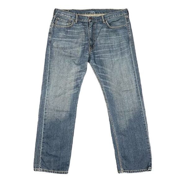 Levis 505 Mens Size 40x32 Blue Regular Fit Denim Jeans High Rise Straight Leg - Picture 1 of 8